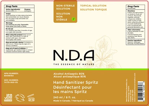 Label_Hand Sanitizer Spritz 240 mL