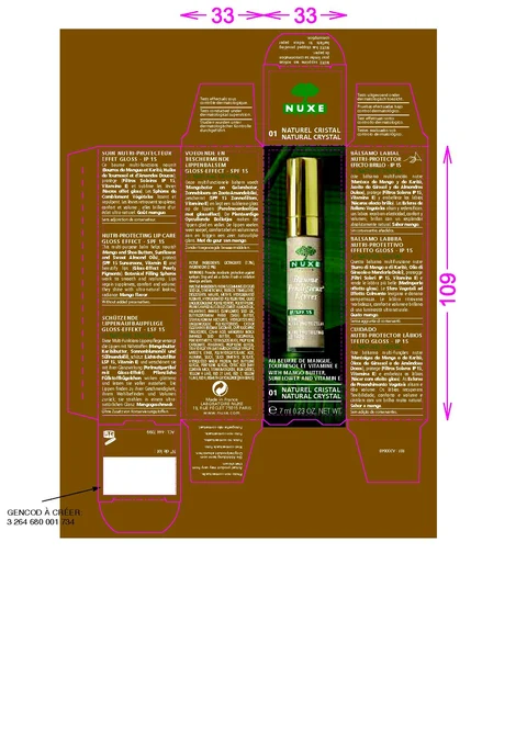 BAUME PRODIGIEUX LEVRES 01 NATURAL CRYSTALNUTRI-PROTECTING LIP CARE SPF 15 포장