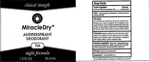 Clinical Strength MiracleDry Antiperspirant Deodorant PM 포장