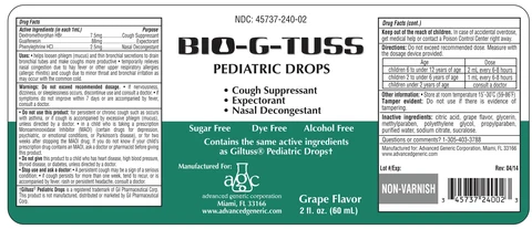 Bio-G-TussPediatric Drops 포장