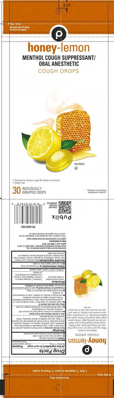 Honey Lemon Cough Drops 포장