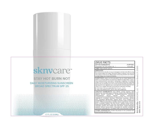STAY HOT BURN NOT Broad Spectrum SPF 25 Sunscreen 포장