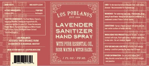 LOS POBLANOS LAVENDER HAND SANITIZER packaging