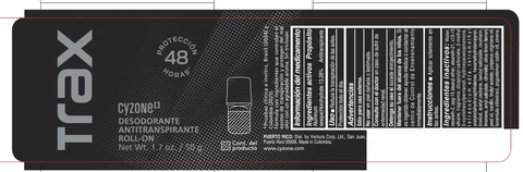 CYZONE TRAX DESODORANTE ANTITRANSPIRANTE ROLL ON 포장