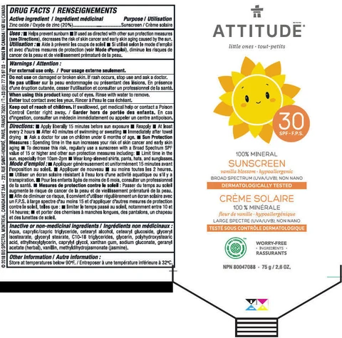 ATTITUDE Mineral sunscreen vanilla blossom 포장