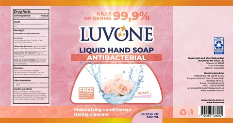 Luvone Hand antibacterial Roses packaging