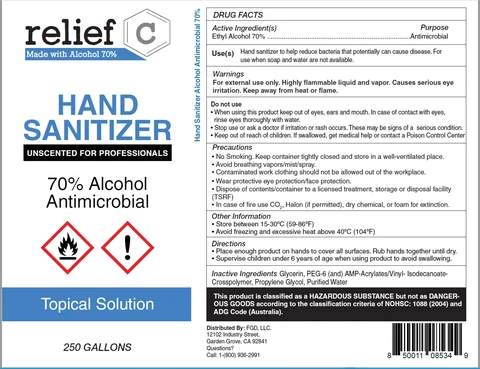 Relief C Hand Sanitizer Unscented for Professionals 포장