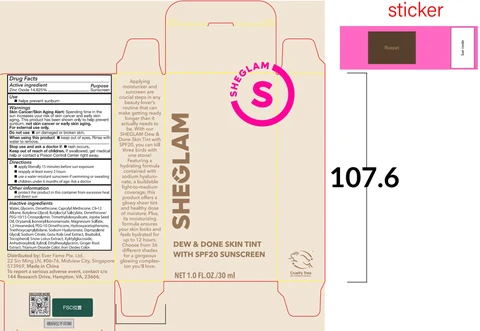 Sheglam Dew and Done Skin Tint with SPF 20 Russet 포장