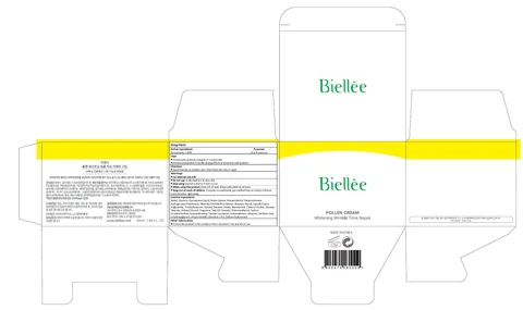 Biellee Pollen Whitening Wrinkle Time Repair Cream 포장