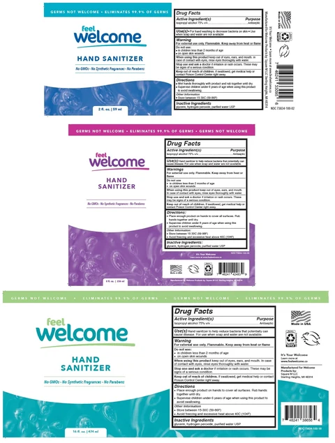 feel Welcome HAND SANITIZER packaging