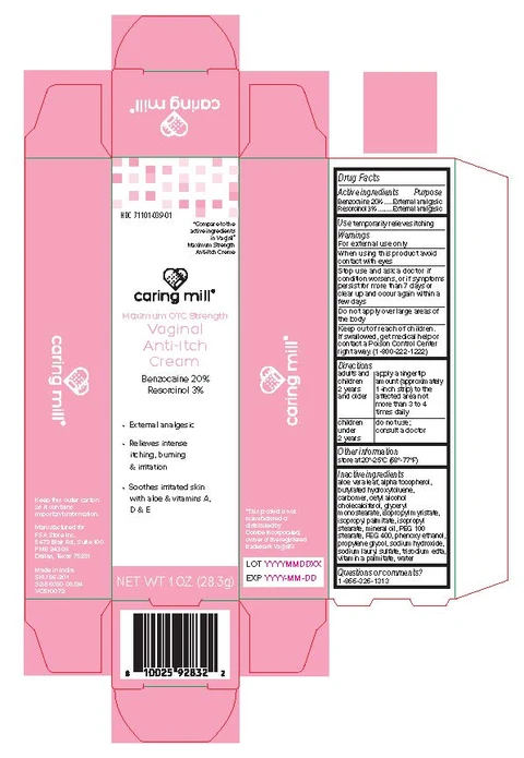 Caring Mills Vaginal Anti-Itch Cream 포장