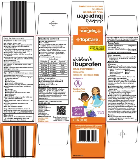 Topcare Childrens Ibuprofen packaging