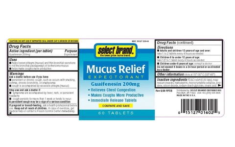 Select Brand Mucus Relief 포장