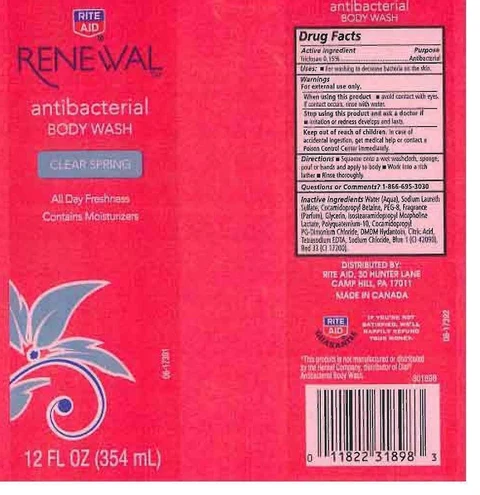RITE AID RENEWALANTIBACTERIAL CLEAR SPRING 포장