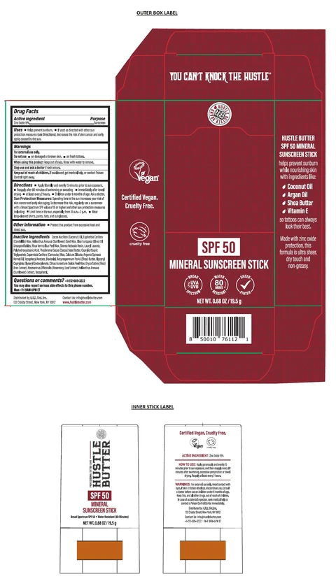 HUSTLE BUTTER SPF 50 MINERAL SUNSCREEN packaging