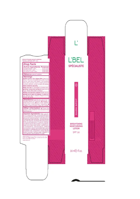 LBEL SPECIALISTE DARK SPOT BRIGHTENING MOISTURIZING SPF 30 packaging
