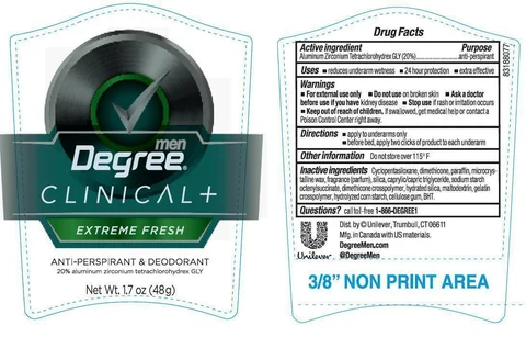 DegreeClinical Men Extreme Fresh Antiperspirant and Deodorant 포장