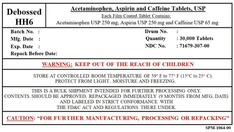 Acetaminophen 250 mg Aspirin 250 mg Caffeine 65 mg 포장
