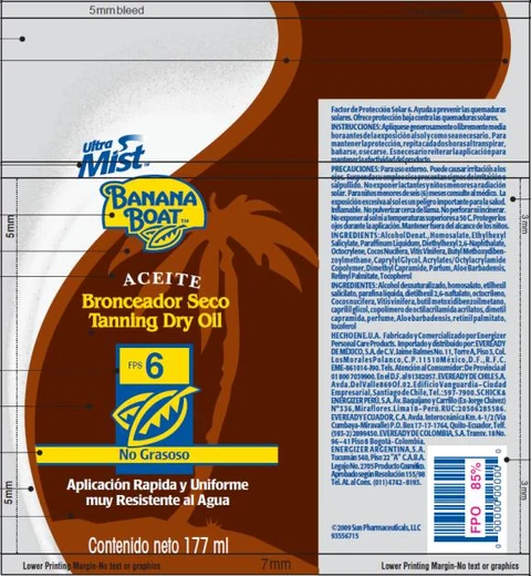 Banana Boat Aceite Bronceador Seco Tanning Dry SPF 6 포장