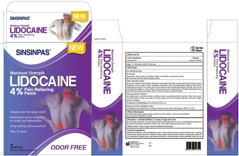 SINSINPAS LIDOCAINE PAIN RELIEVING 포장