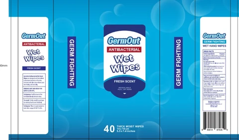 ANTIBACTERIAL WET WIPES 포장