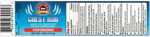 Chest Rub Vaporizing packaging