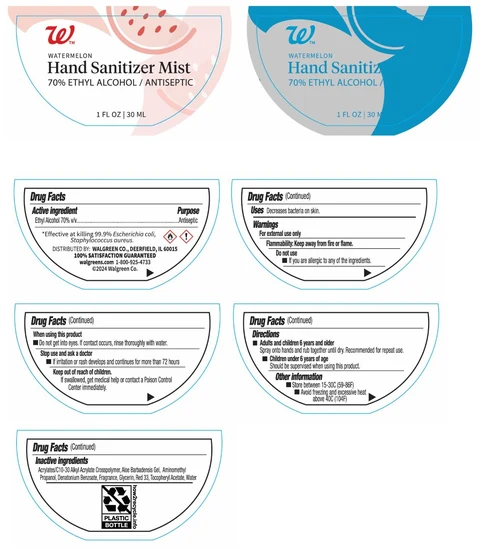 Walgreens WATERMELON Hand Sanitizer Mist packaging