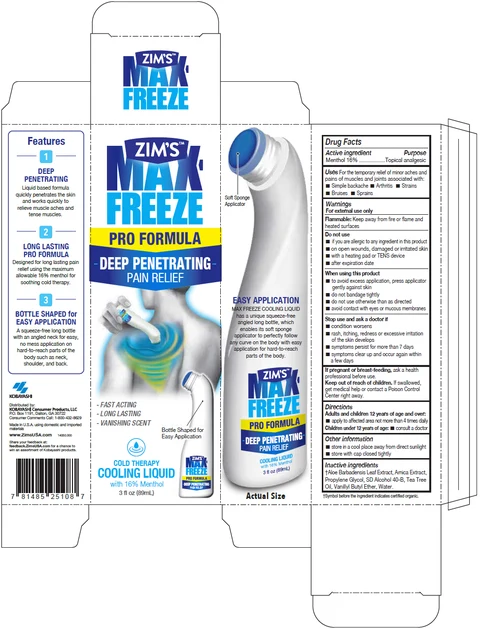 ZIMS MAX FREEZE PRO FORMULA 포장