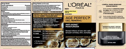 LOreal Paris Age Perfect Cell Renewal Day Moisturizer Broad Spectrum SPF 25 Sunscreen packaging