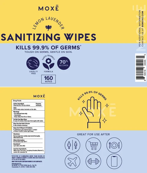 Lemon Lavender Sanitizing Wipes packaging