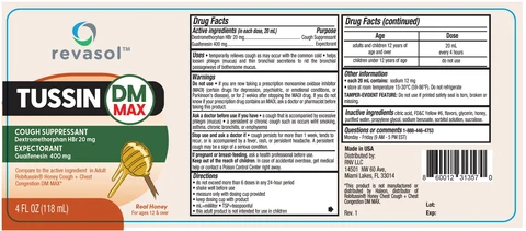 Revasol Tussin DM Max with Honey packaging