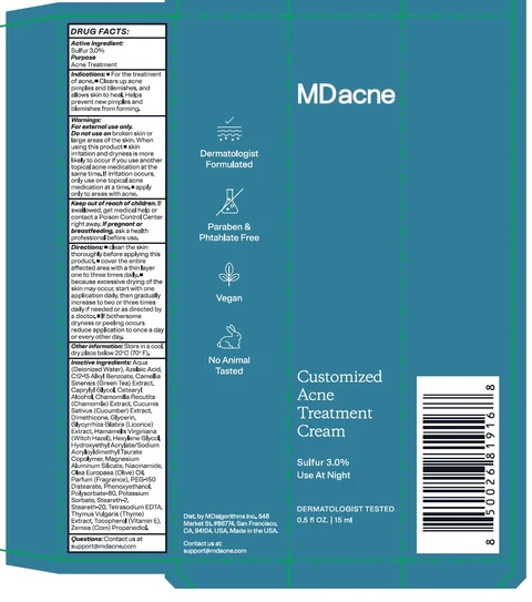 MDacne Customized Acne Treatment Sulfur 포장