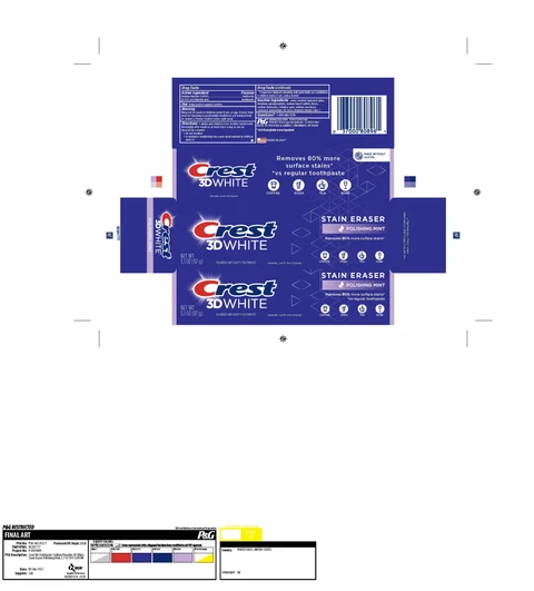 Crest 3D WhiteStain Eraser Polishing Mint 포장