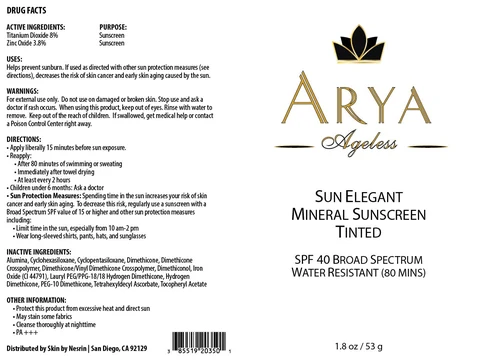 Sun Elegant Mineral Sunscreen Tinted 포장