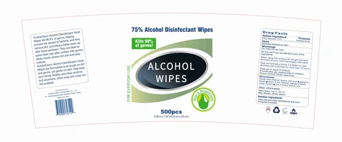 75%Alcohol Disinfectant Wipes 포장