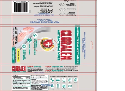 CLORALEN TM ANTIBACTERIAL WIPES packaging