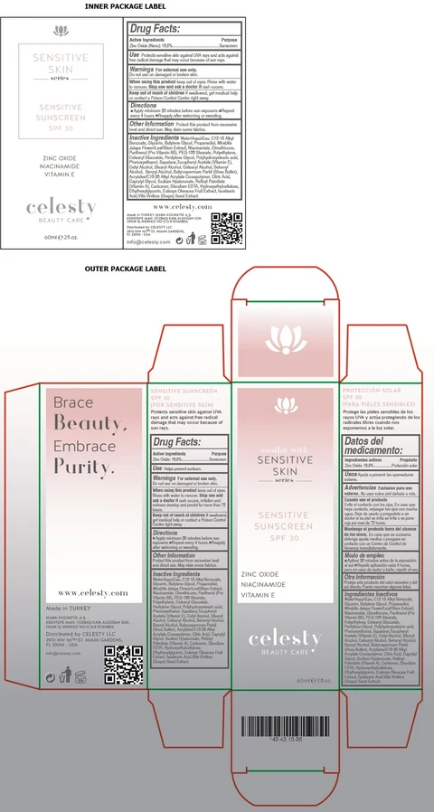 CelestySensitive Skin Series Sunscreen SPF30 포장