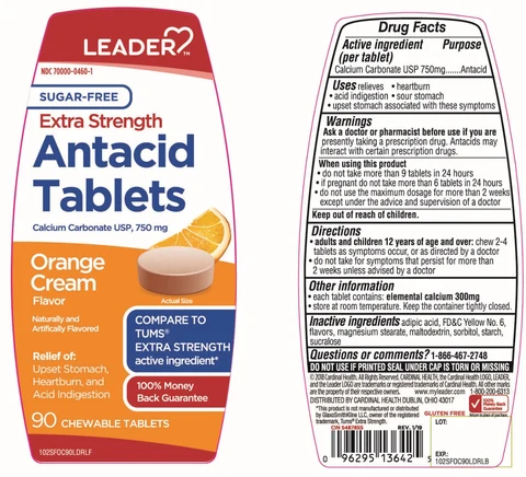 Leader Extra Strength Sugar Free Antacid packaging