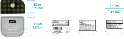 B-Pure Moisturizing Hand Sanitizer Alpine Chalet Scented 포장