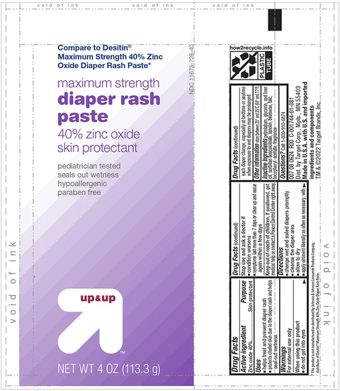 Target Maximum Strength Zinc Oxide Diaper Rash packaging