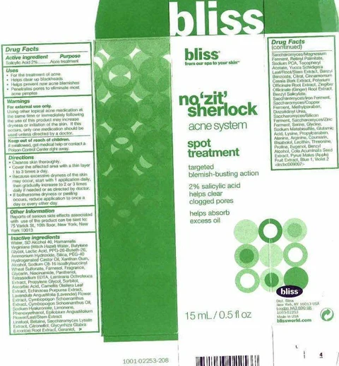 no zit sherlock acnespot treatment spot treatment 포장