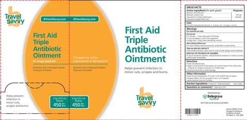 Travel Savvy First Aid Triple Antibiotic packaging