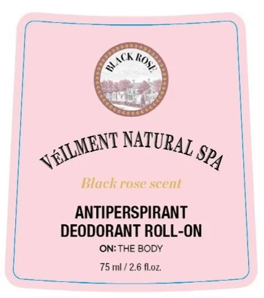 Veilment Natural Spa Black RoseAnti-Perspirant Roll-On Deodorant 포장