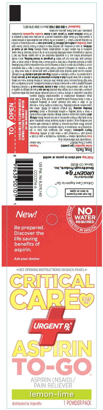 Critical Care Aspirin to Go 포장