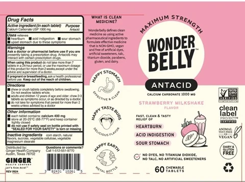 Wonderbelly Maximum Strength Antacid packaging