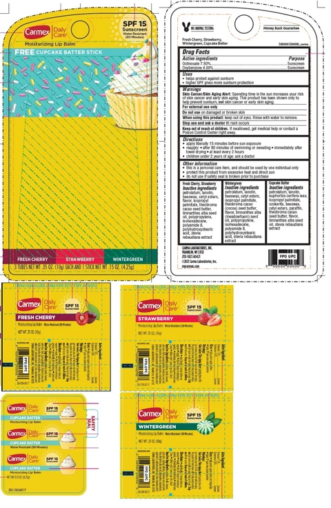 Carmex Daily Care Moisturizing Lip Balm with Free Cupcake Batter Stick Sunscreen SPF 15 포장