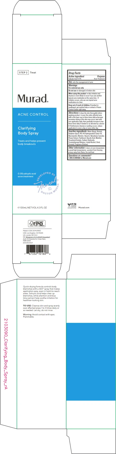 Acne Control Clarifying Body Spry packaging