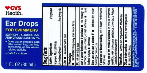 CVS Ear Drops for Swimmers packaging