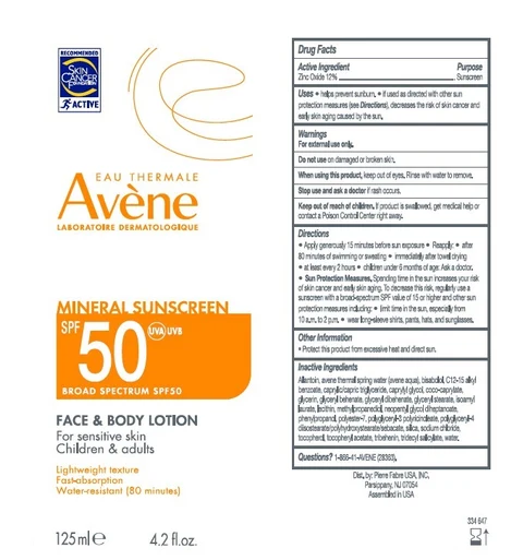 Avene Mineral Sunscreen Face and Body 포장