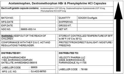 Acetaminophen,Dextromethorphan,Phenylephrine 포장